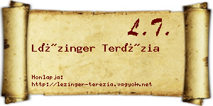 Lézinger Terézia névjegykártya